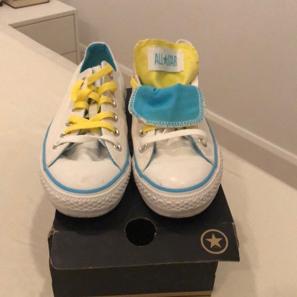 Chuck Taylor Dbl Tng Ox white/blue men 5 wos 7 - Picture 2 of 4